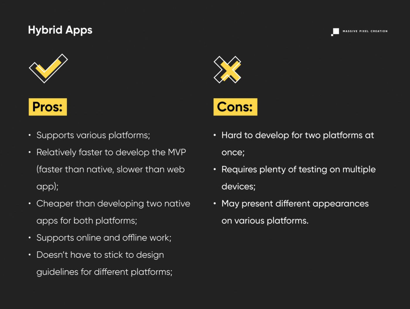 hybrid apps pros and cons